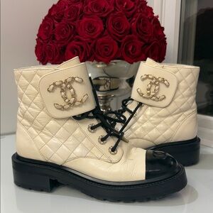 CHANEL Boots - Cream and Black